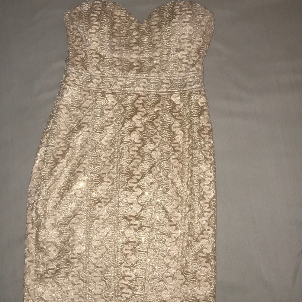 Forever 21 Strapless gold dress